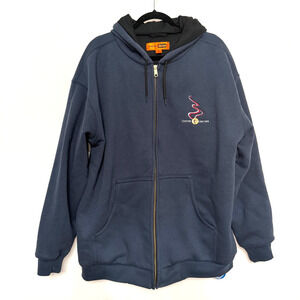 CornerStone Men’s 2XL Navy Heavyweight Thermal Lined Hoodie Zip Front Workwear